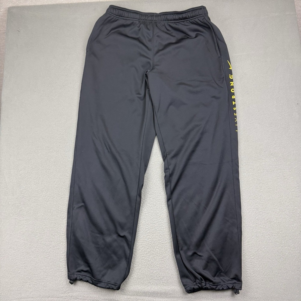Nike Therma-fit Livestrong Men's XL Black/Yellow Athletic Training Sweatpants